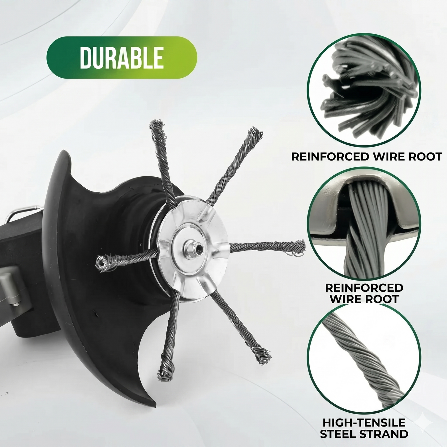 Replacement head for string trimmer - steel wire lawn mower head
