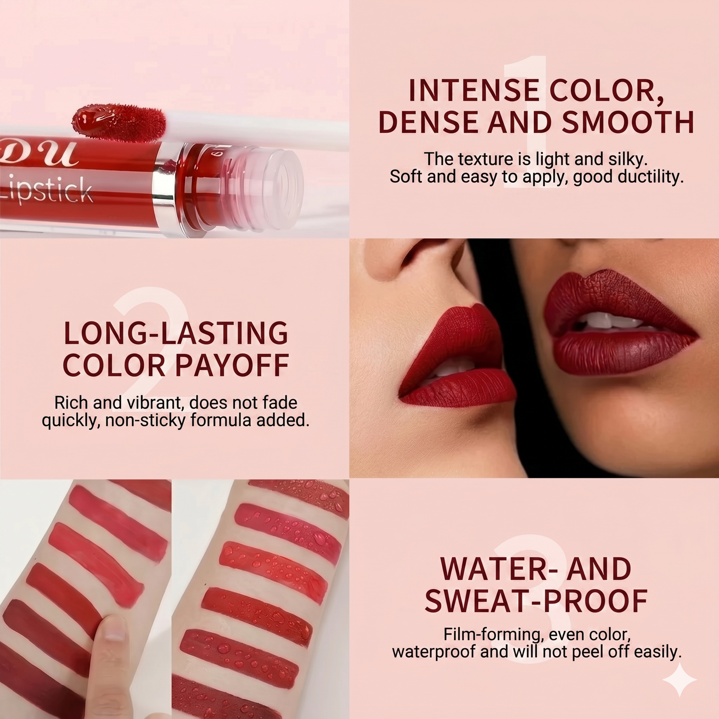10 Pieces matte, waterproof and long-lasting lip gloss