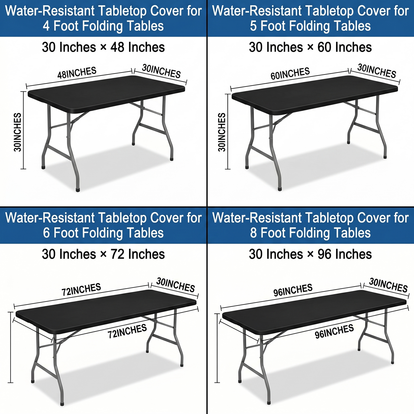 Stretch tablecloth – fits 4ft, 6ft, and 8ft tables