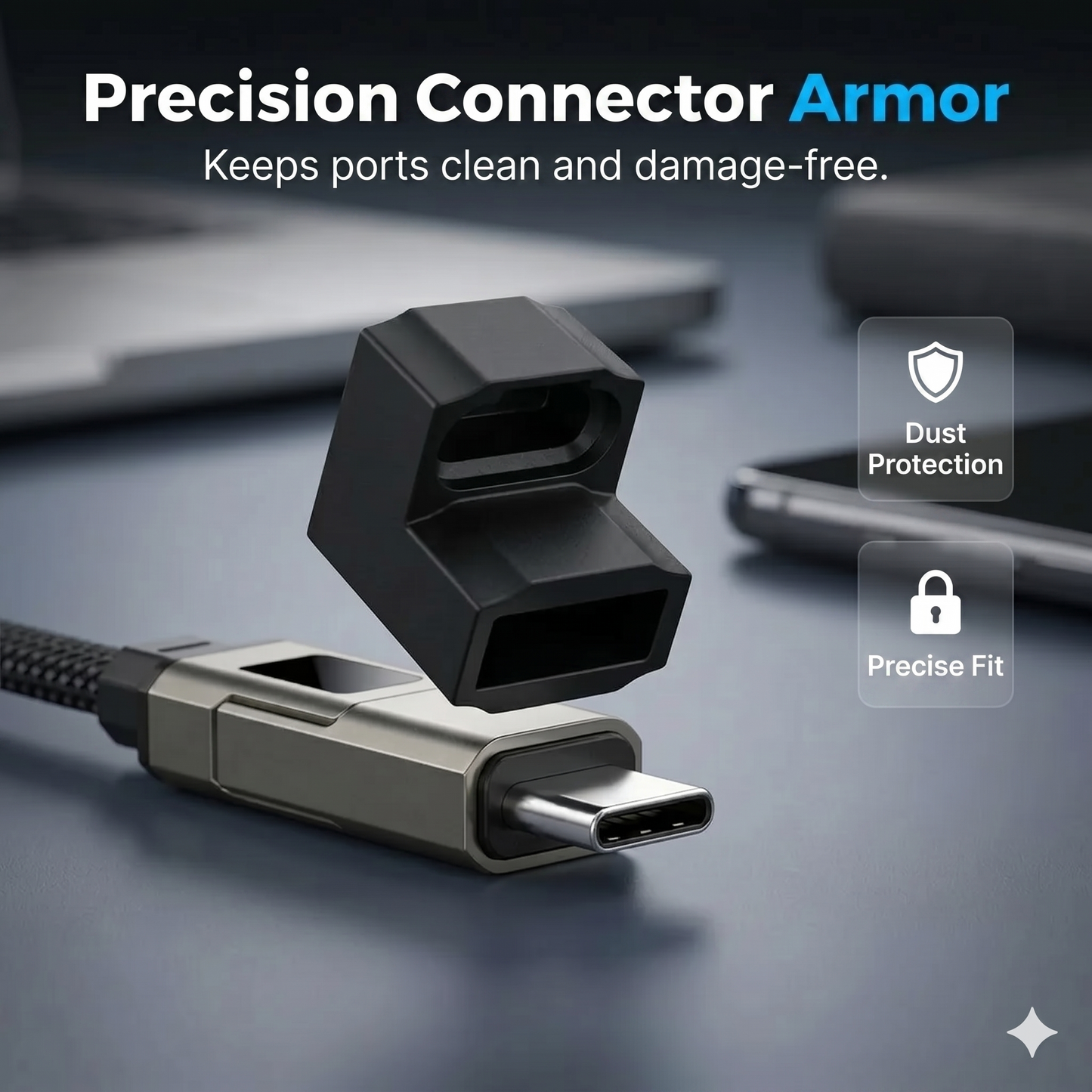 4-in-1 digital display keychain charging cable