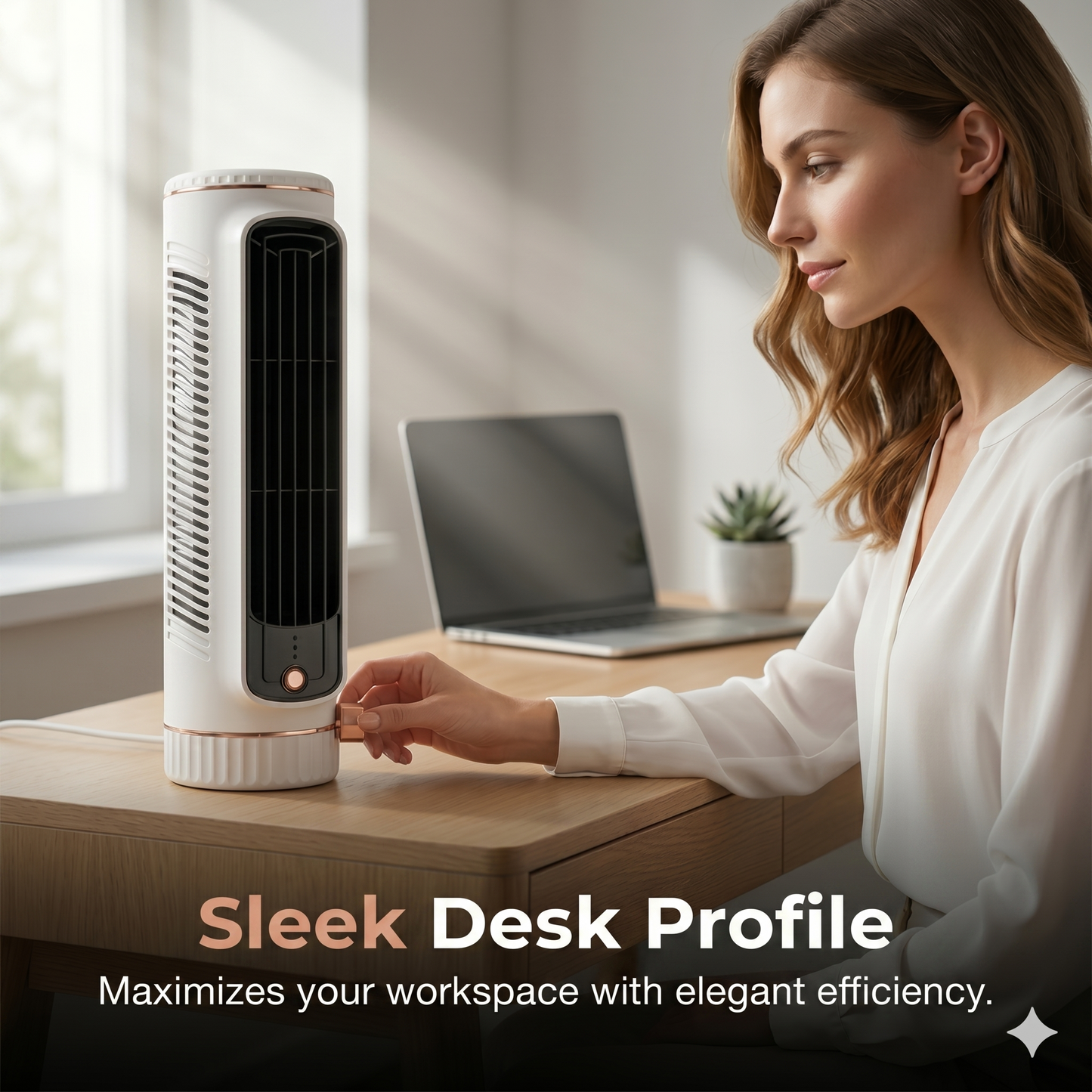 Portable USB tower fan with 3 speeds