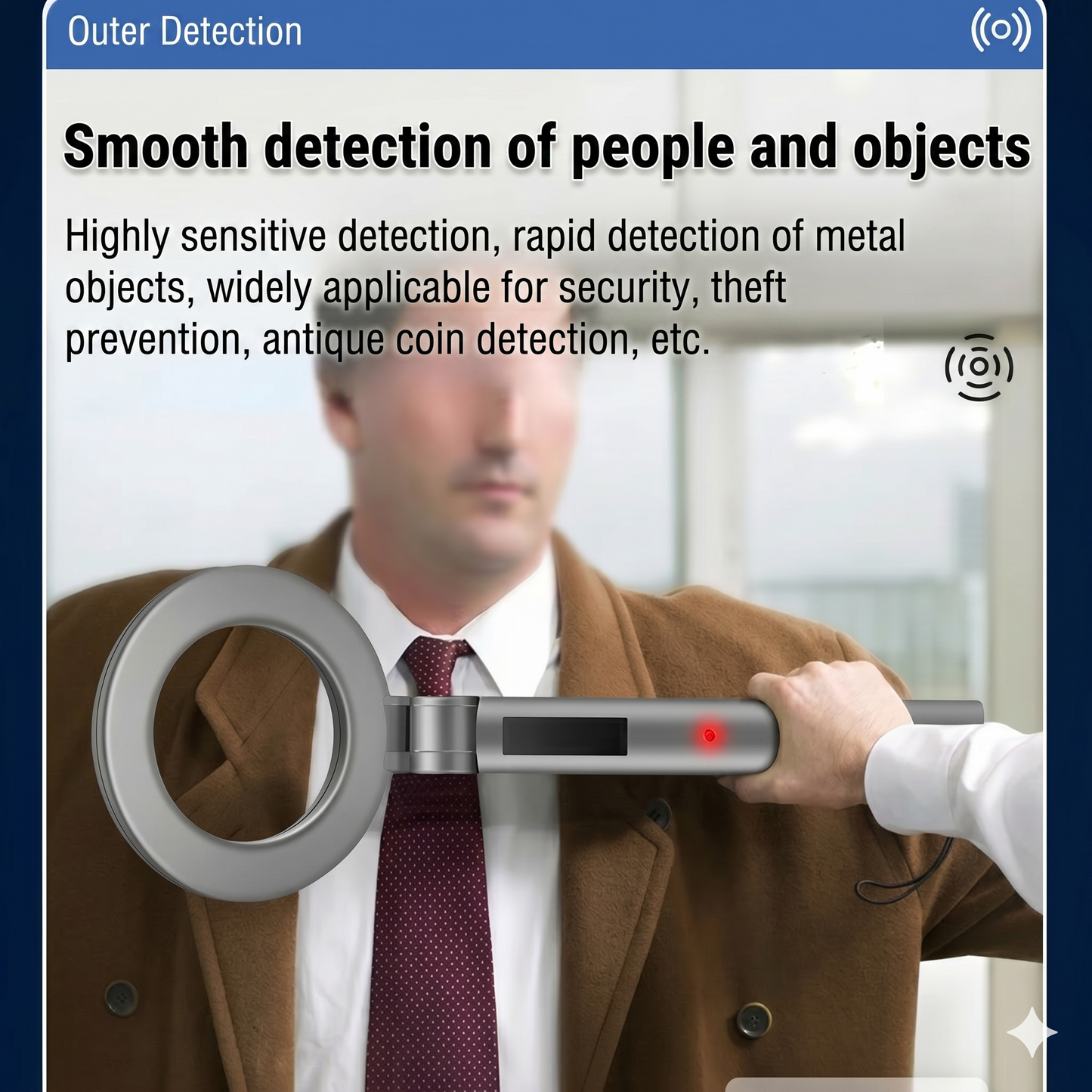 LED Flashing Alarm Metal Detector