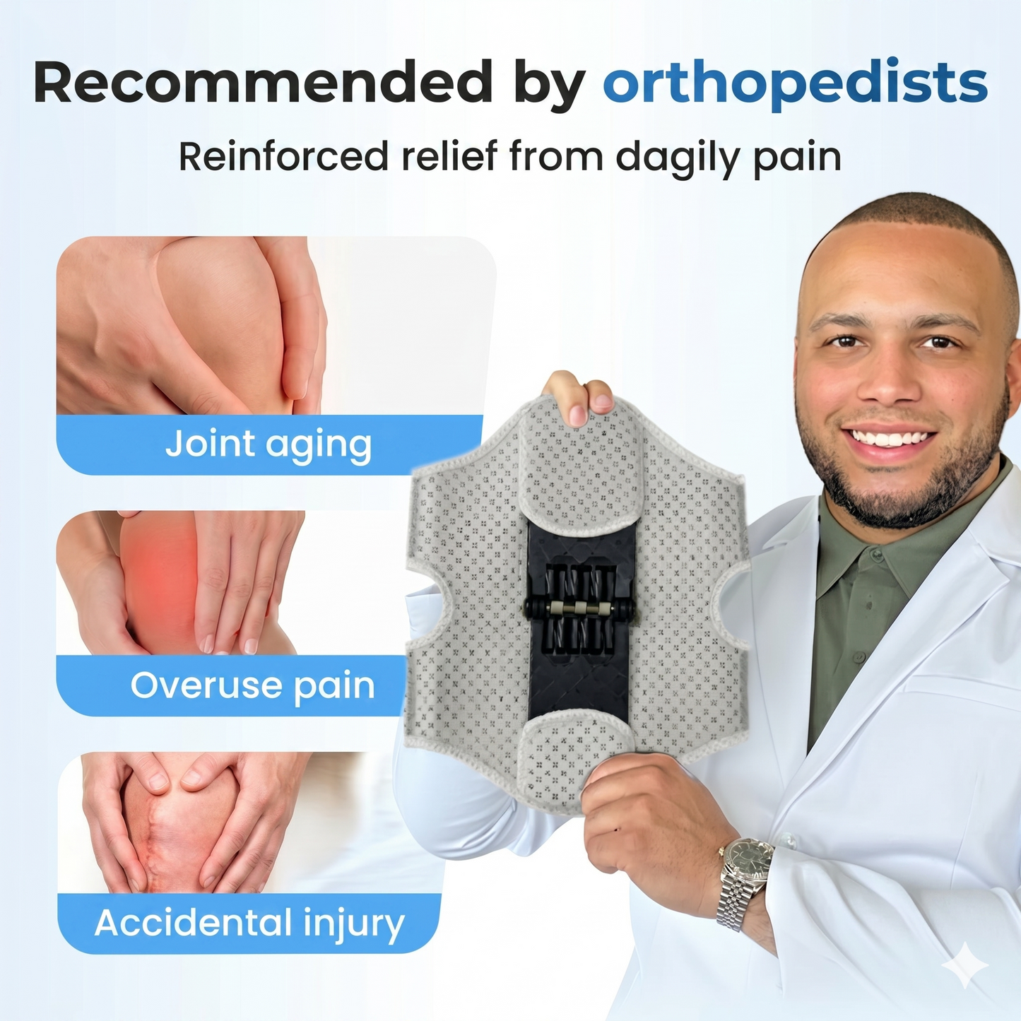 Adjustable knee brace for sports