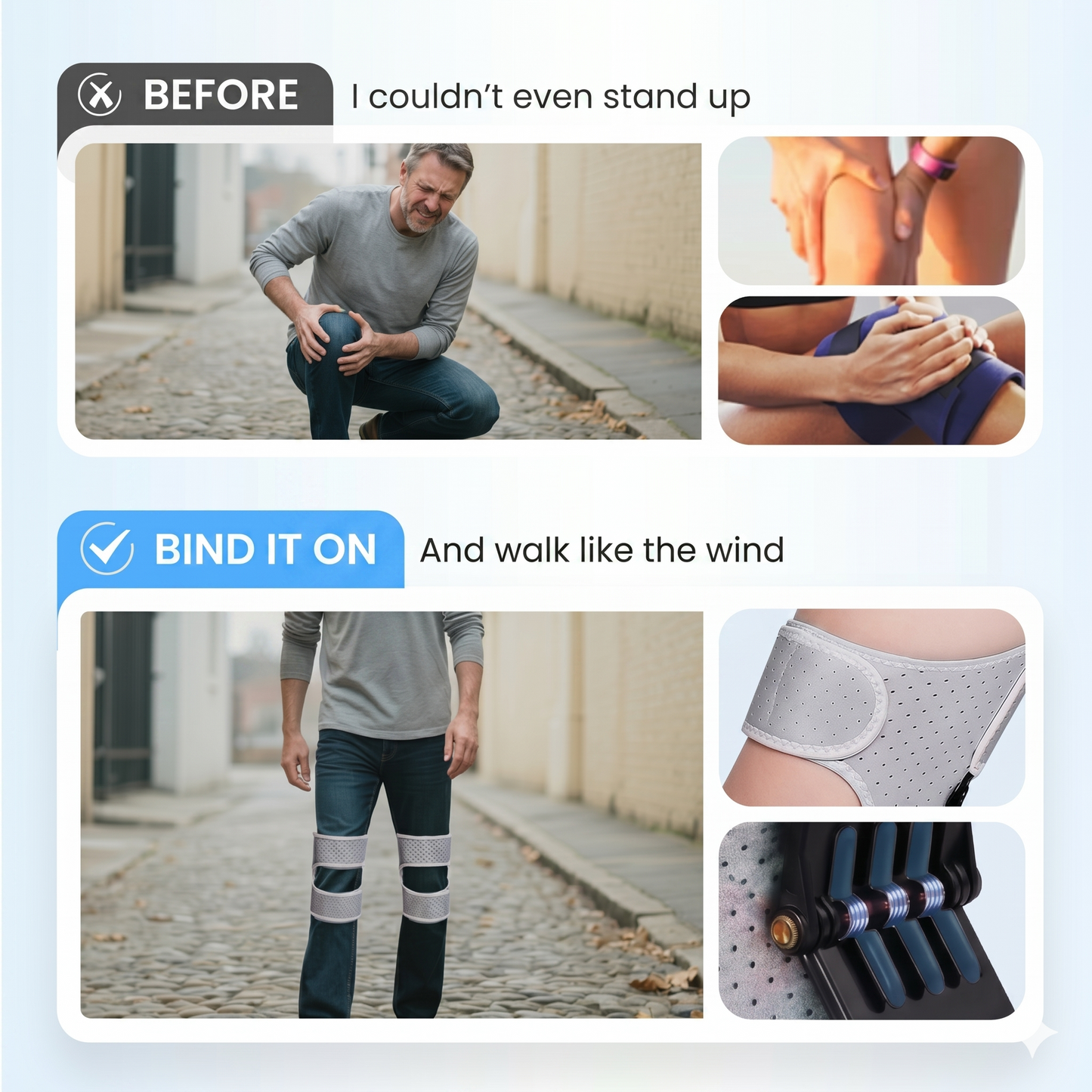 Adjustable knee brace for sports