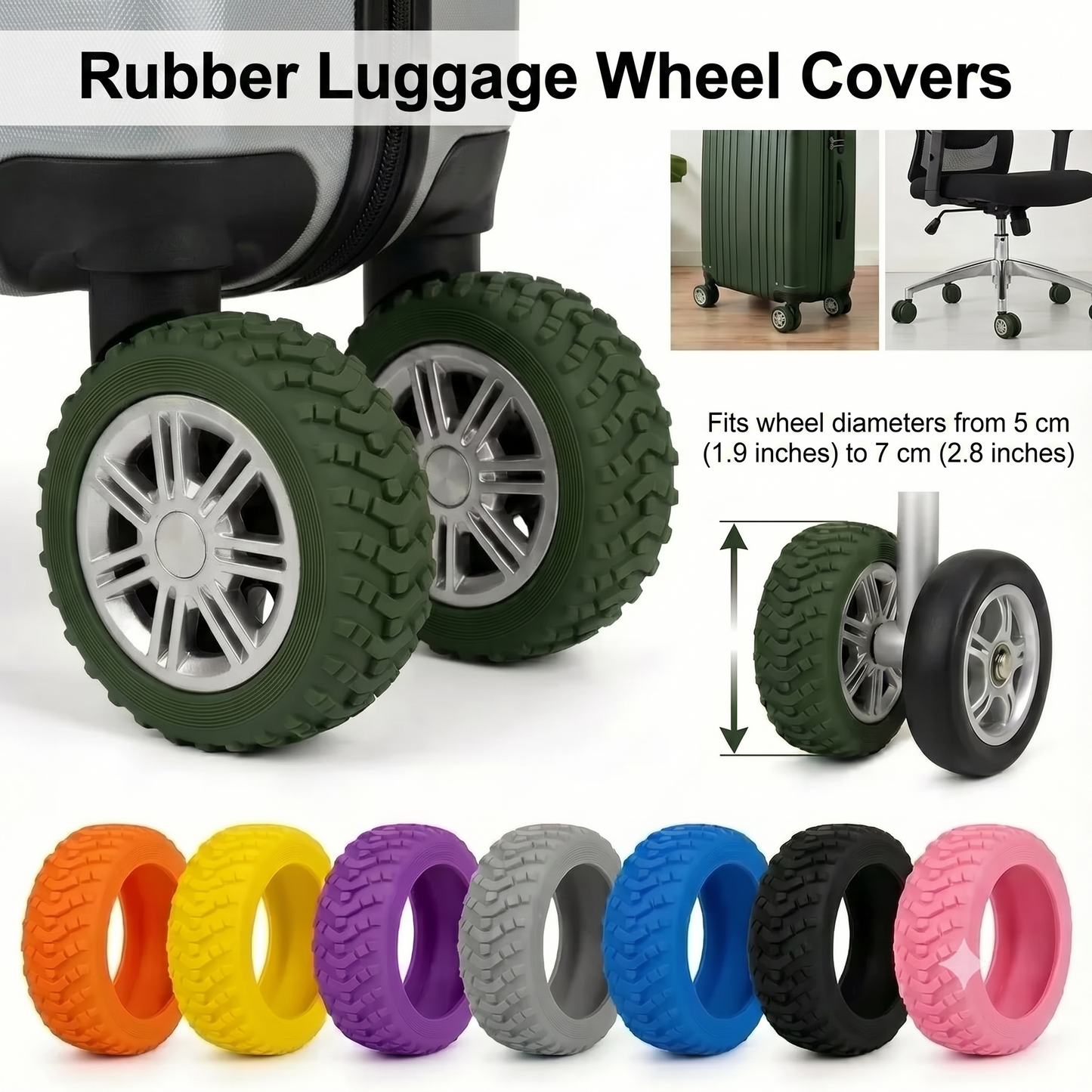 Luggage wheel protectors
