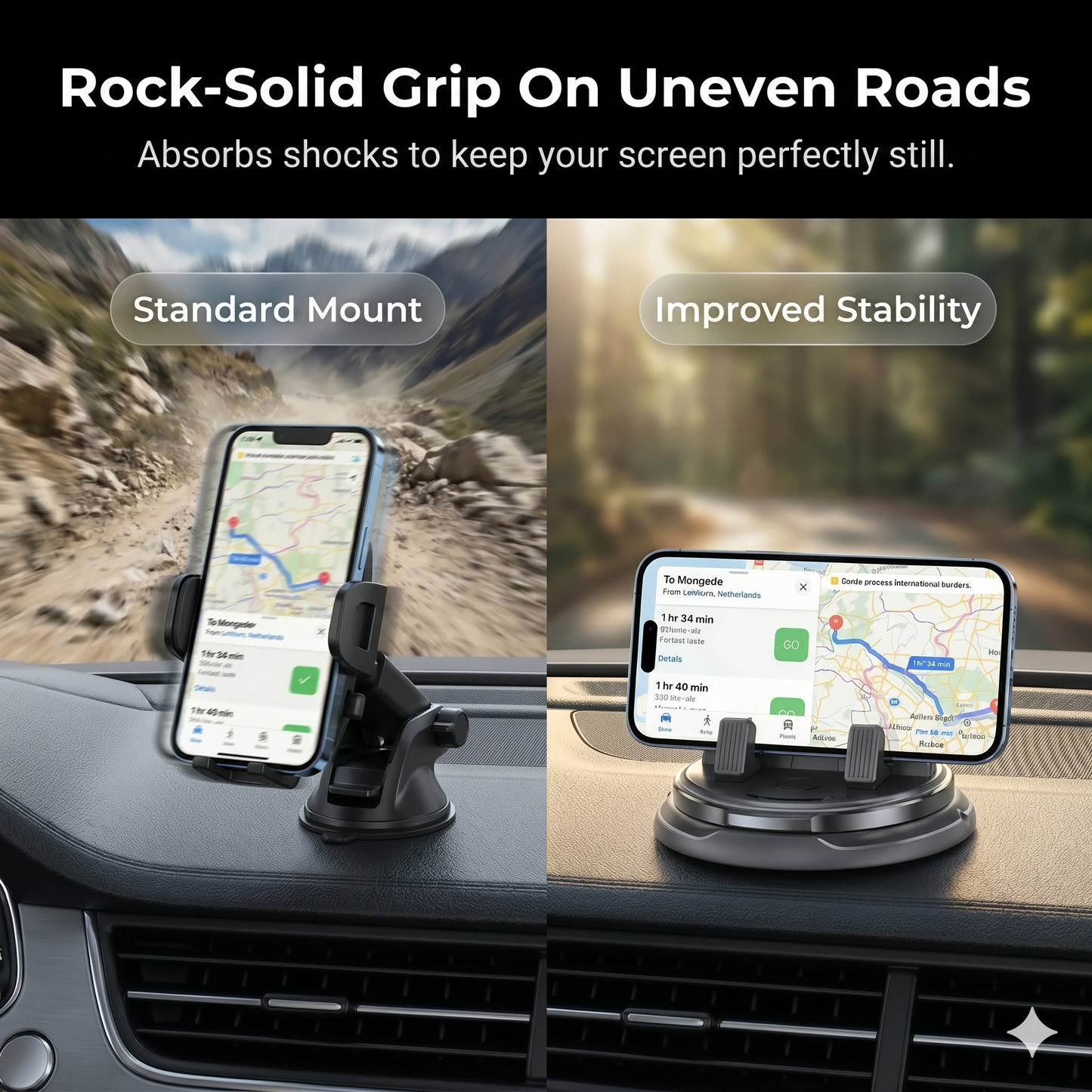 360° rotatable phone holder for dashboard