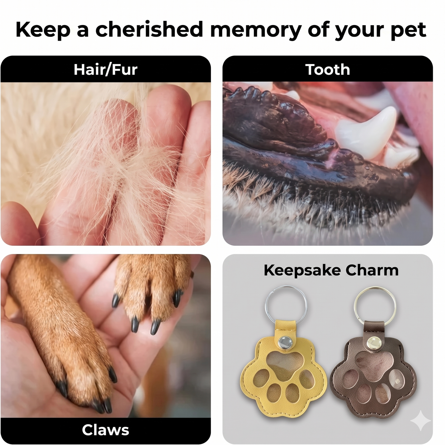 Pet memorial keychain