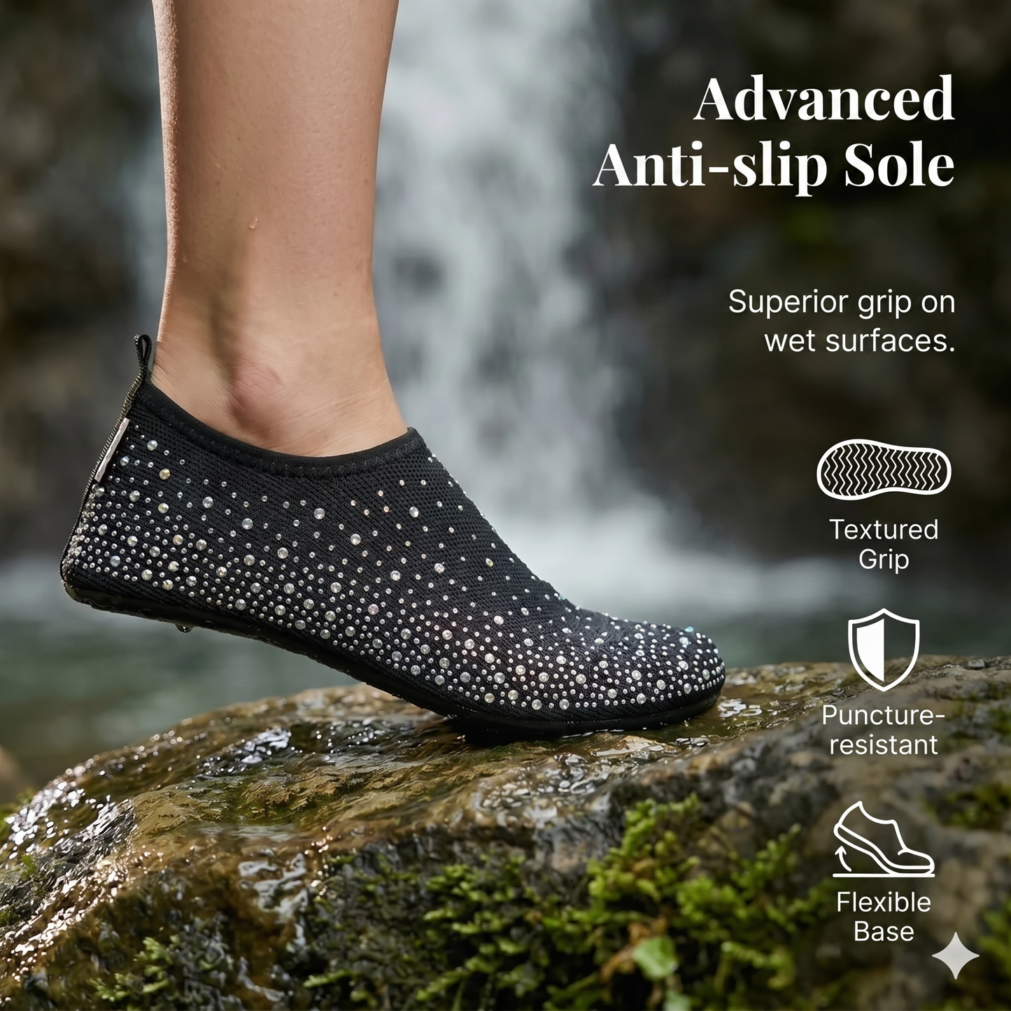 Quick-drying water shoes for beach walking