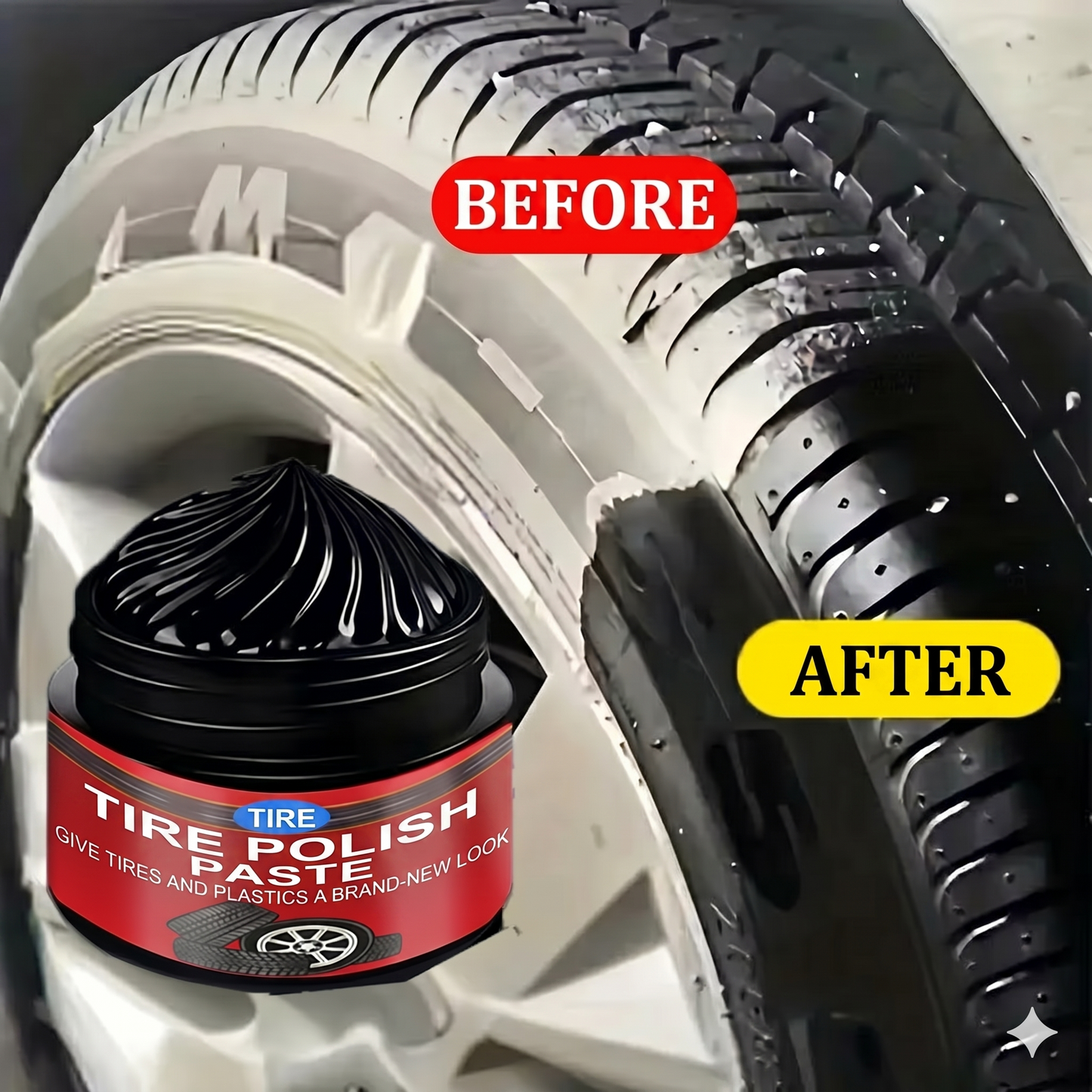Car tire and trim restoration paste