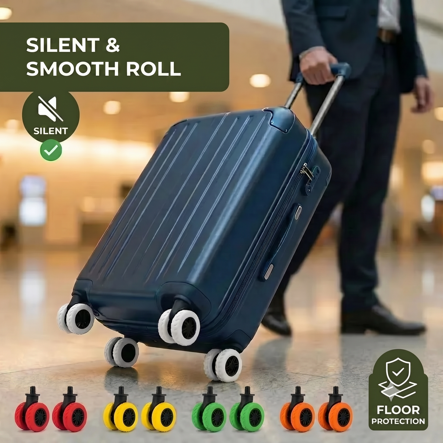 Luggage wheel protectors