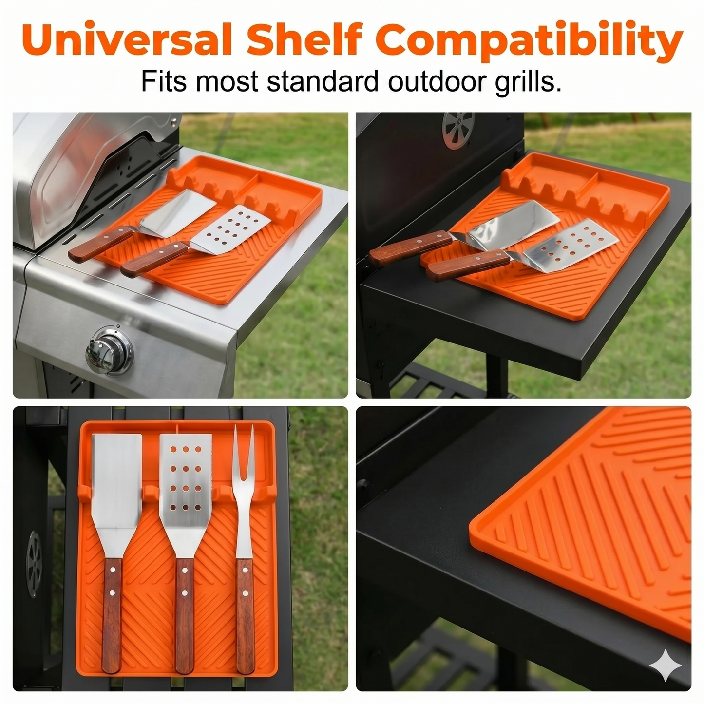 High-quality silicone grill mat for side shelf – protects against grease and spills