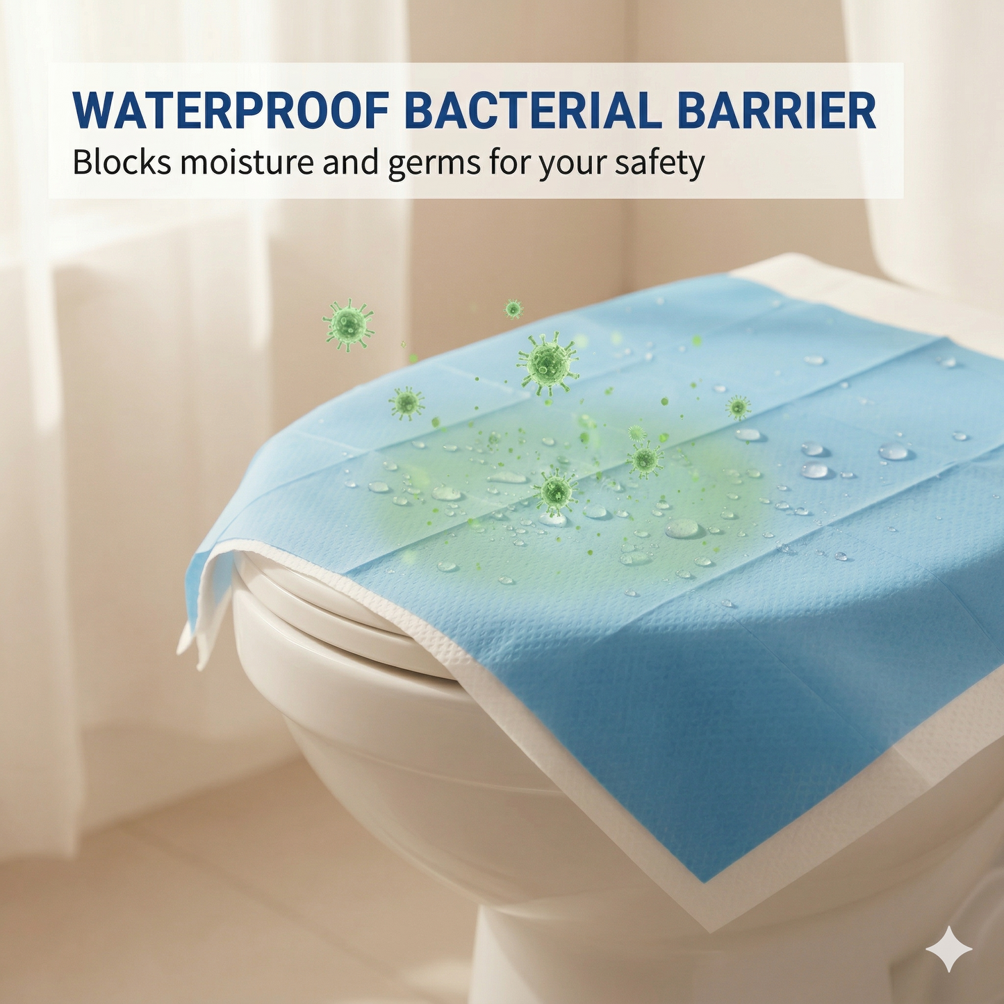 Set of disposable, waterproof toilet seat covers