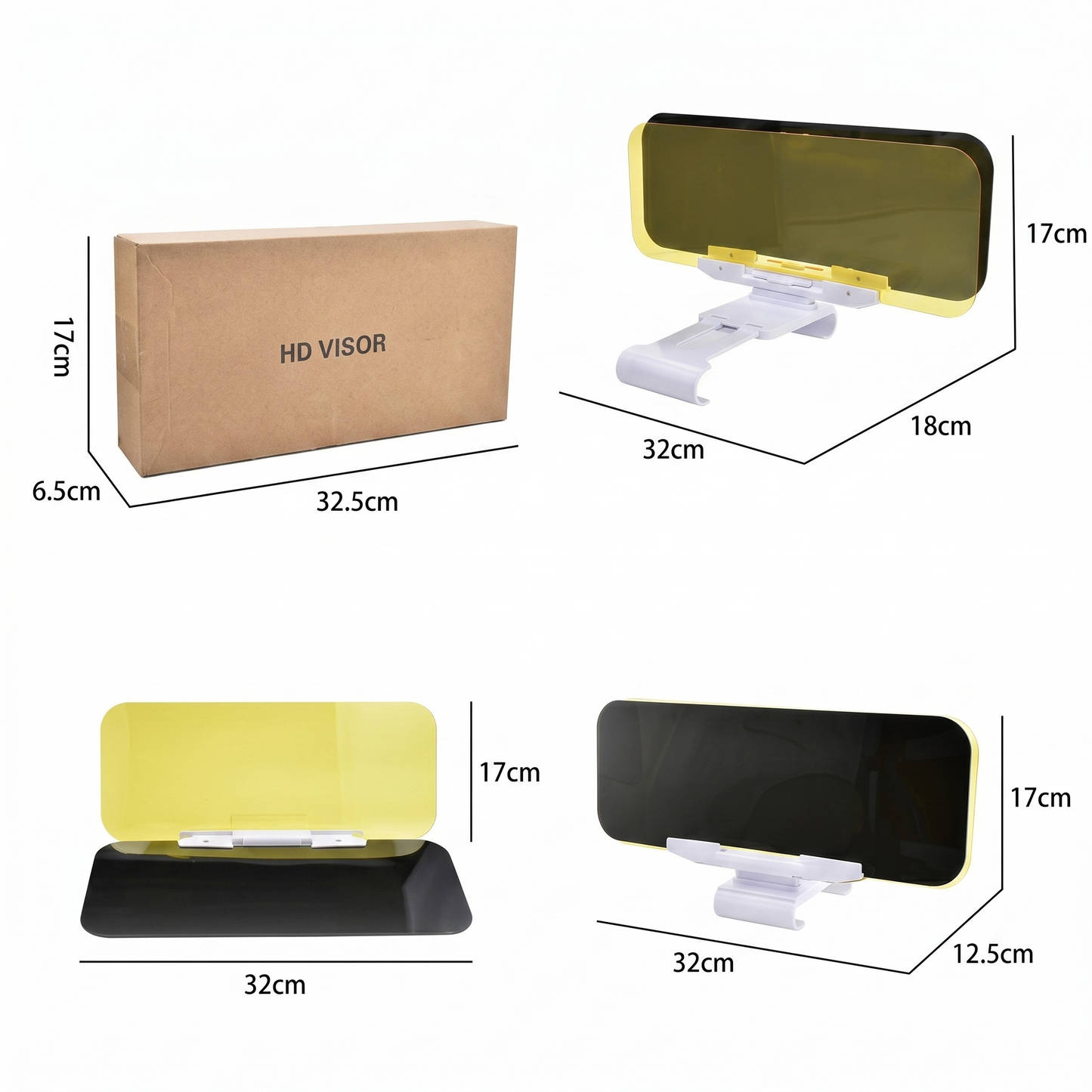 Clip-on anti-glare car visor