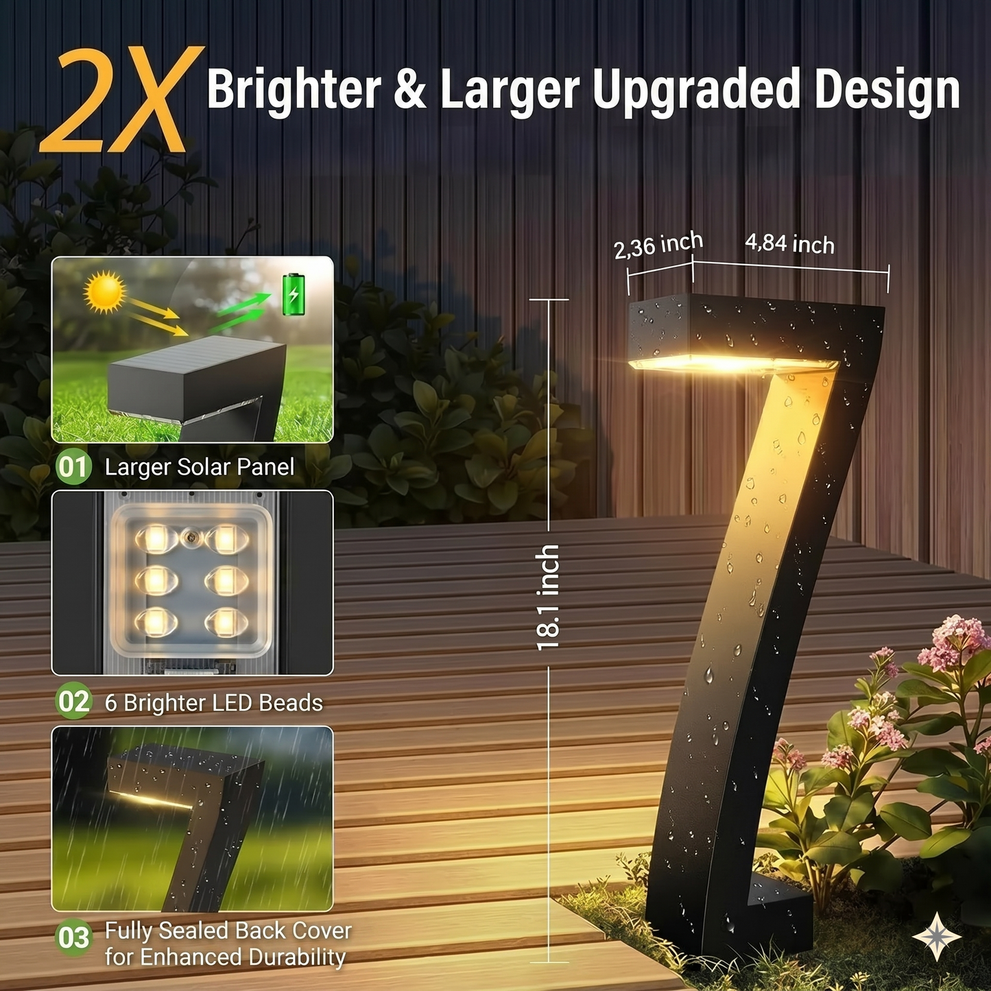Creative, waterproof solar-powered path lighting