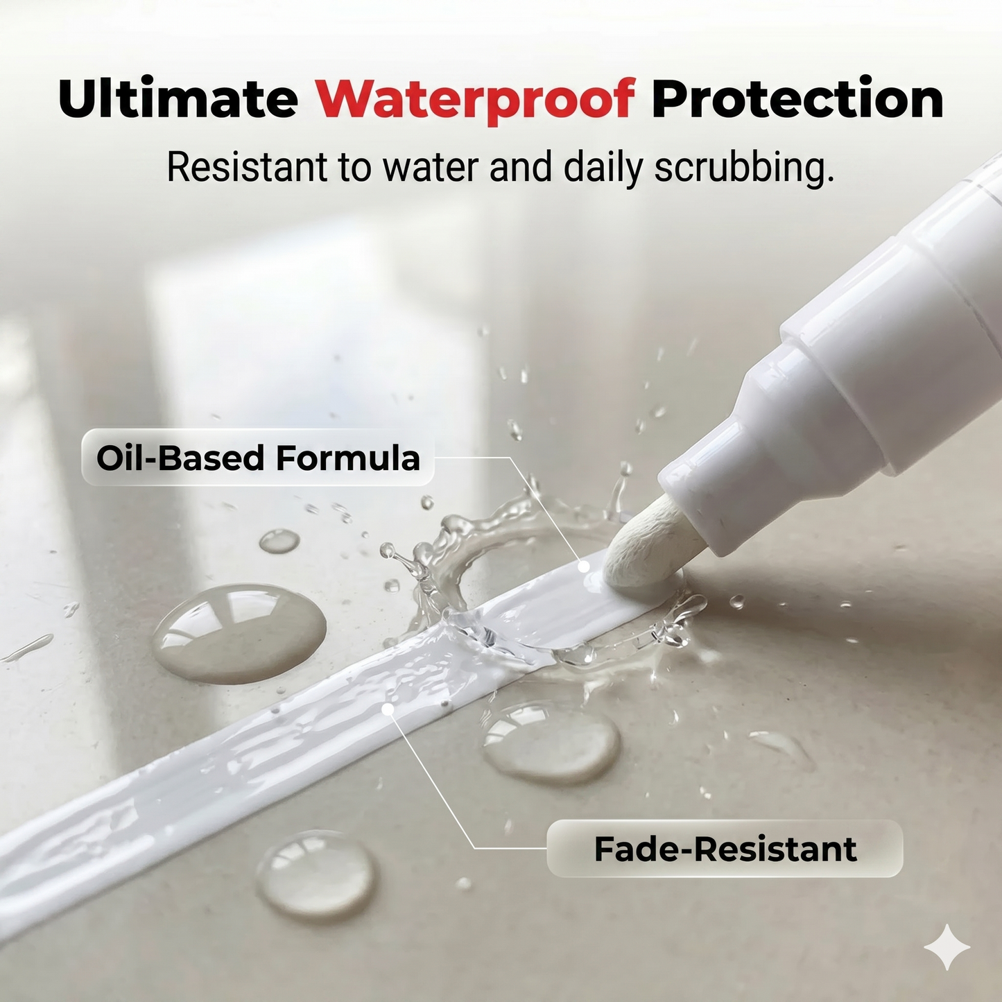 Waterproof oil-based paint marker for ceramics