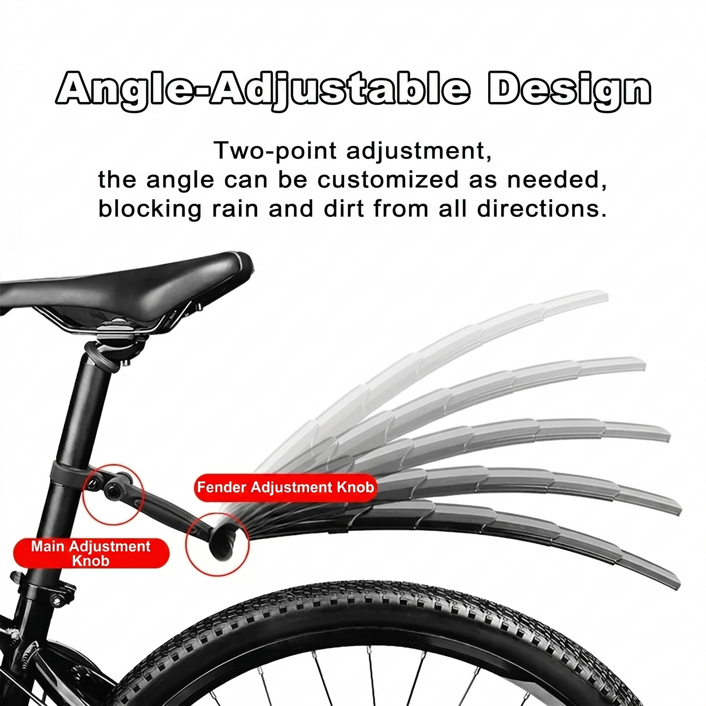 Retractable and adjustable fender set for bicycles