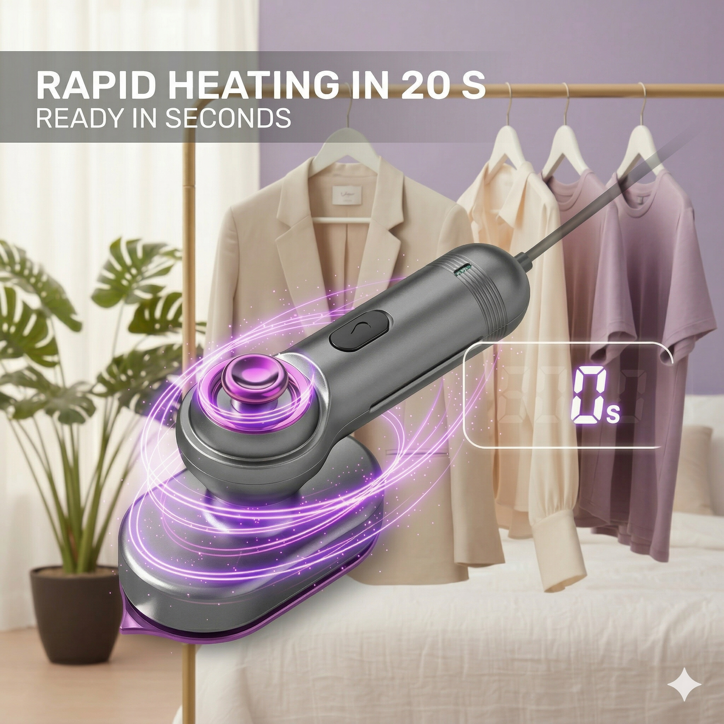 Portable handheld clothes steamer