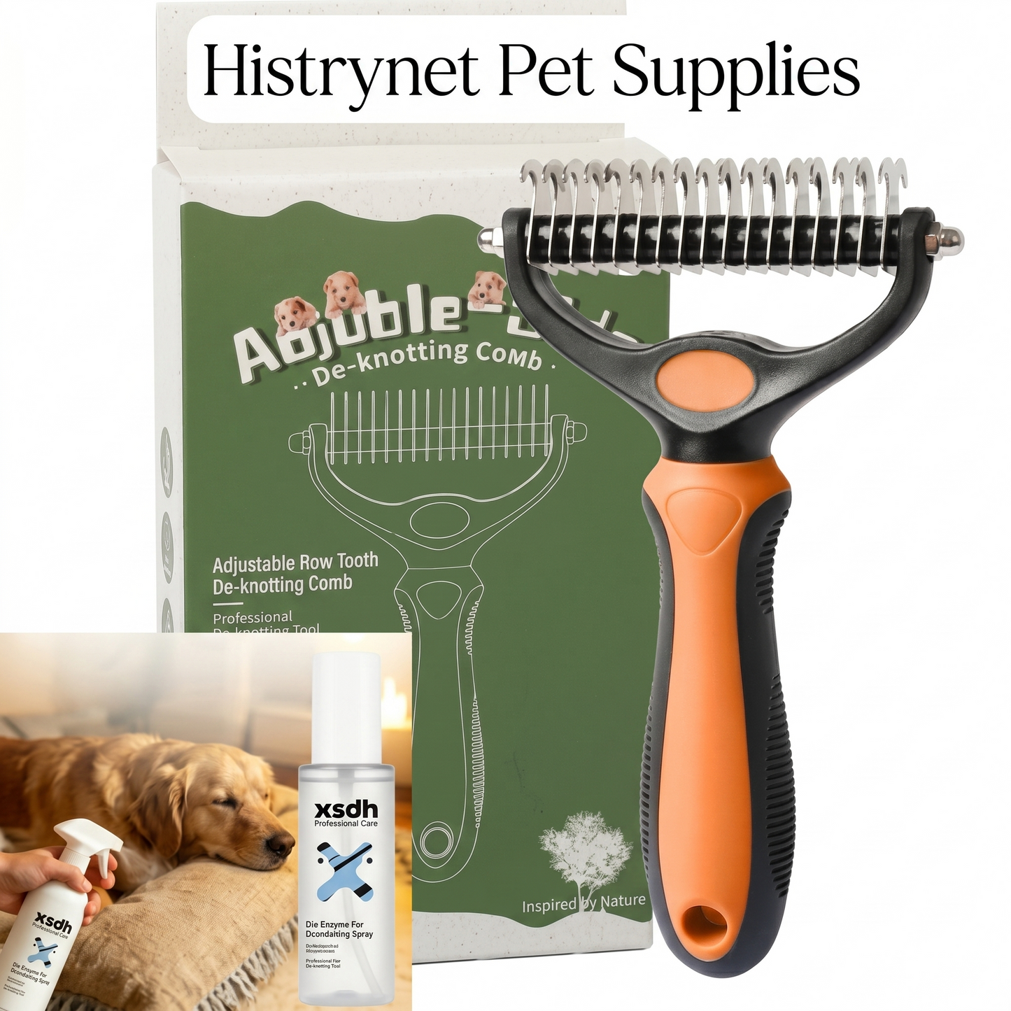 Double-sided pet hair removal brush