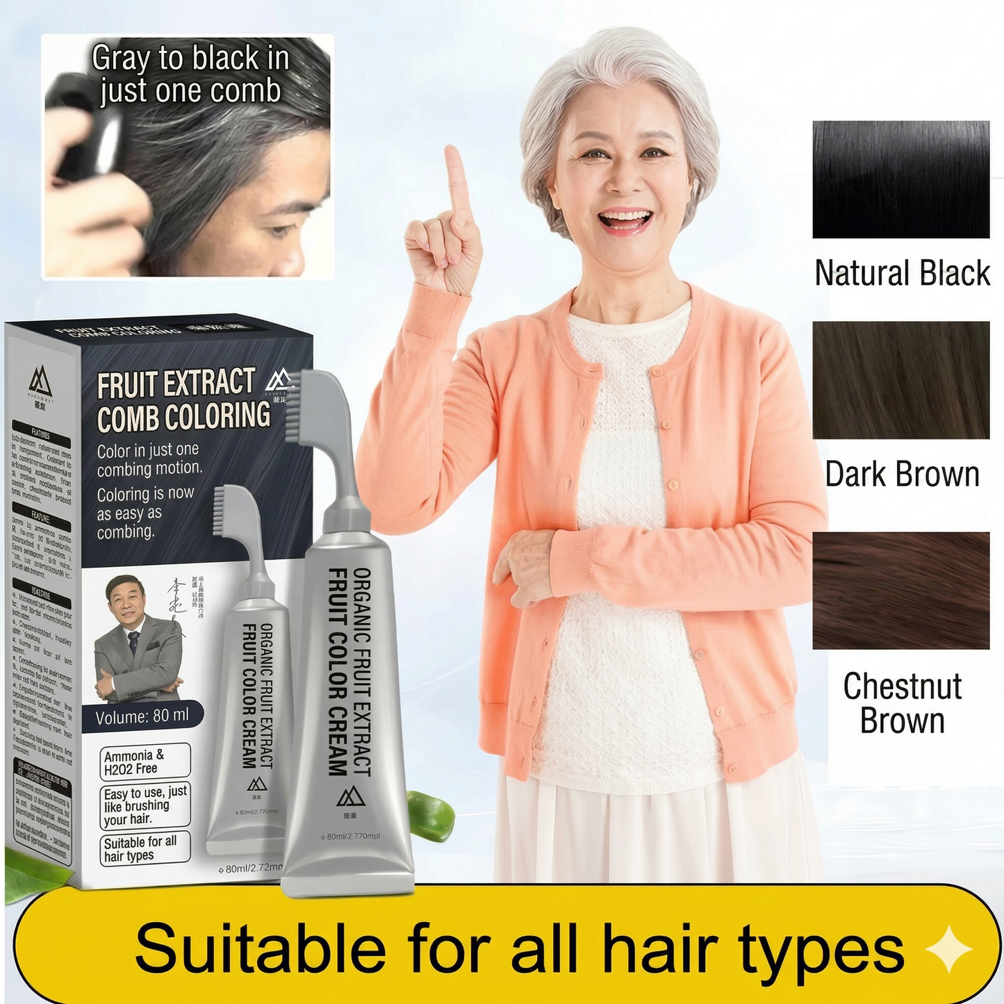 Fruit Essence hair dye comb