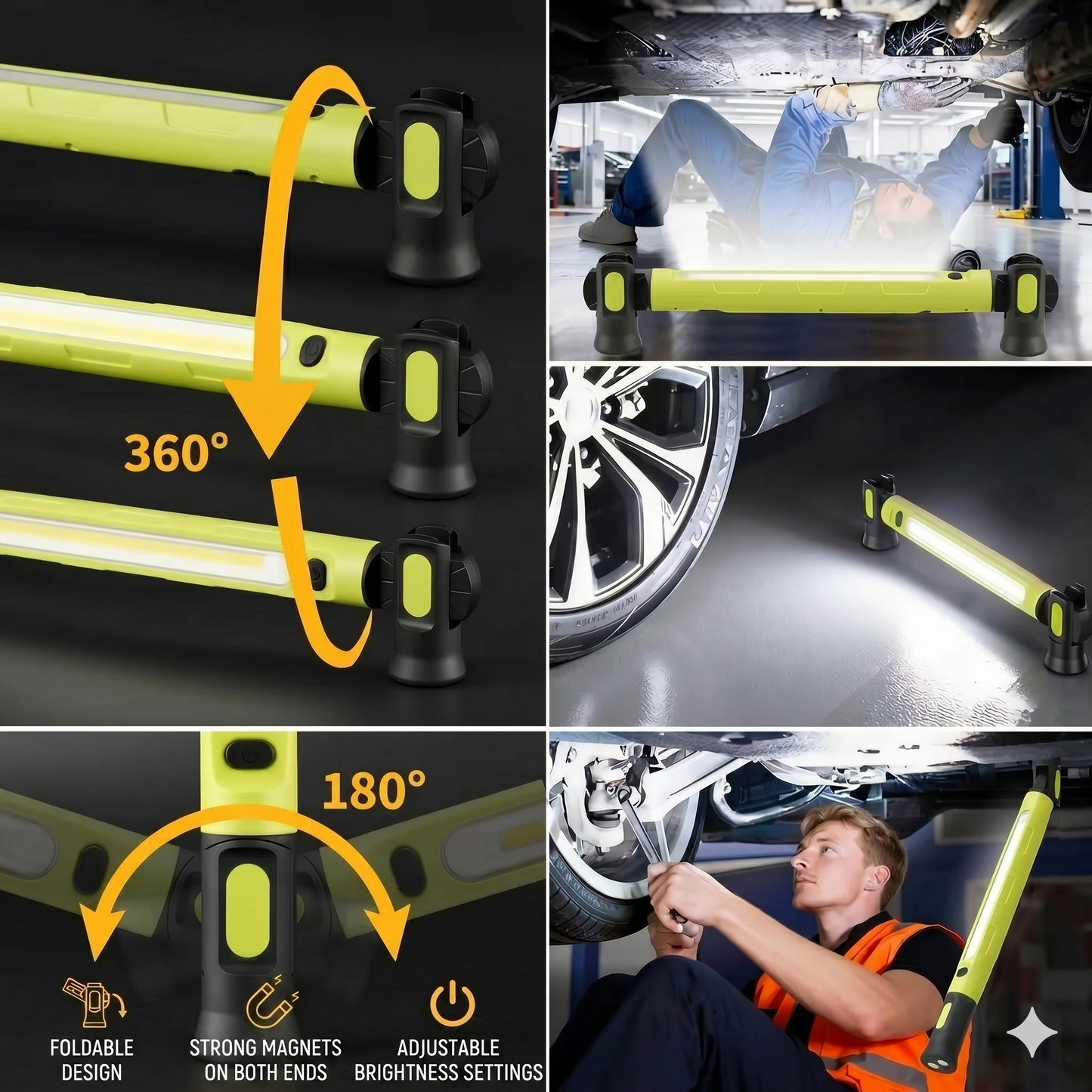 Rechargeable Work Light Bar – 3000LM, IPX4 Waterproof & 360° Hook!