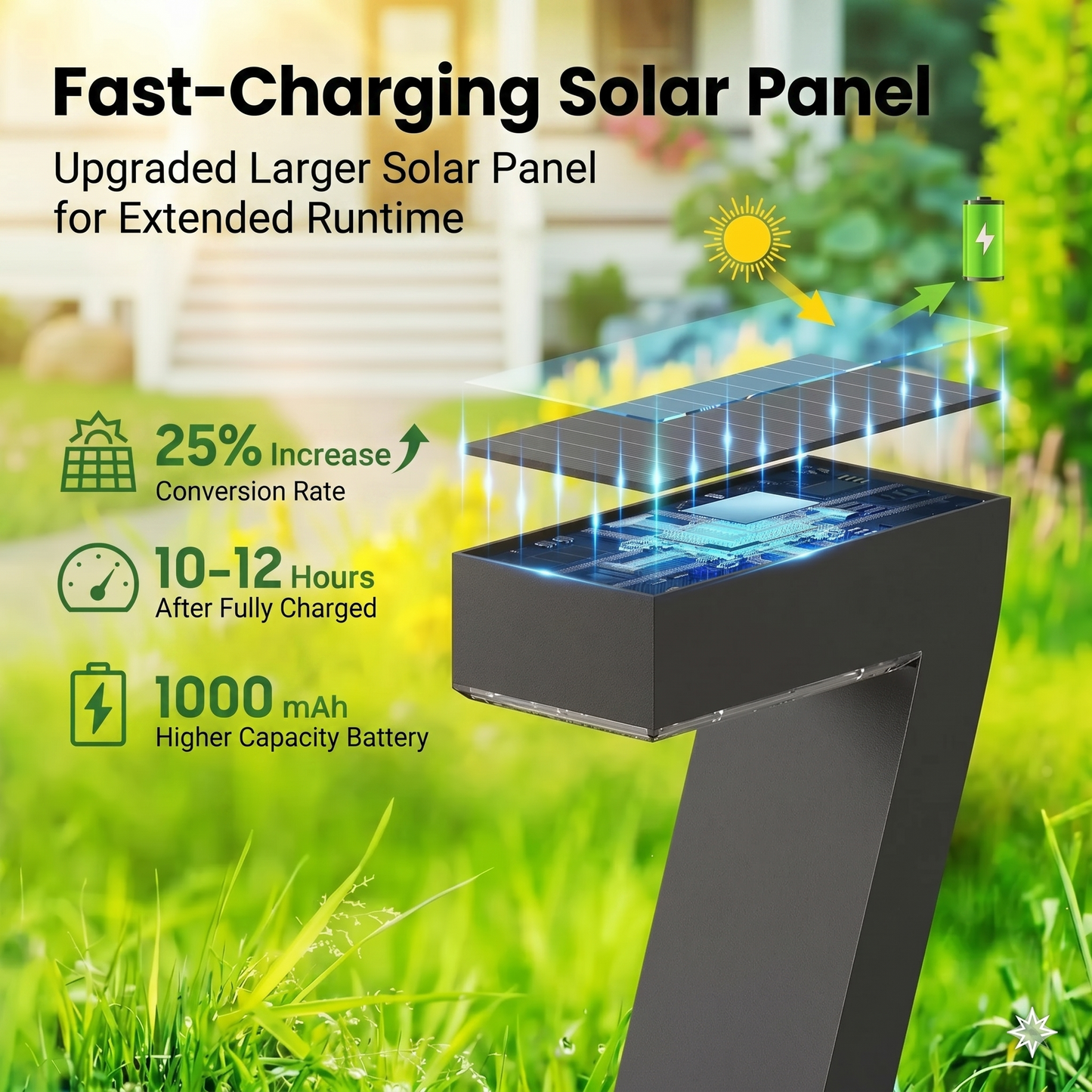 Creative, waterproof solar-powered path lighting