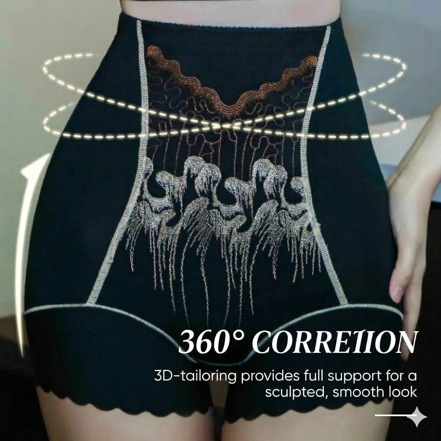High-waisted shaping shorts for women