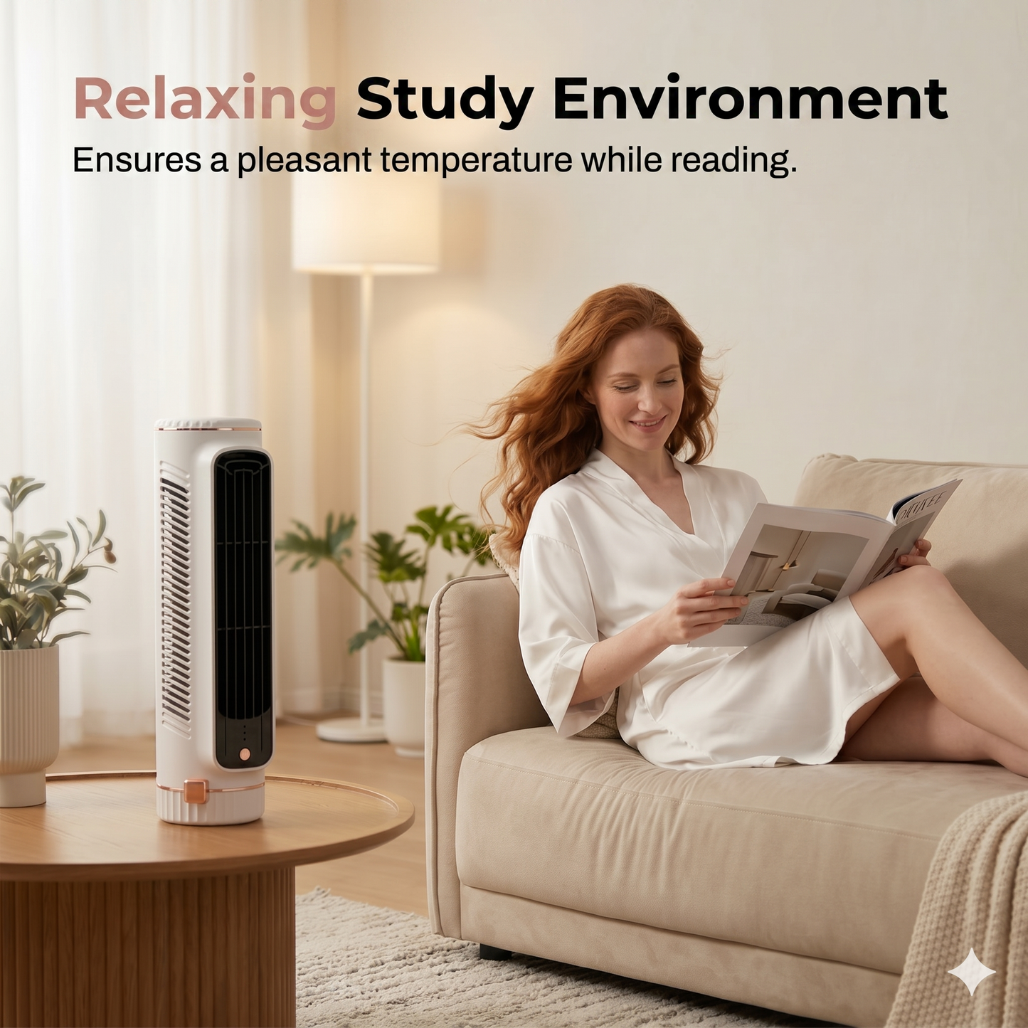 Portable USB tower fan with 3 speeds