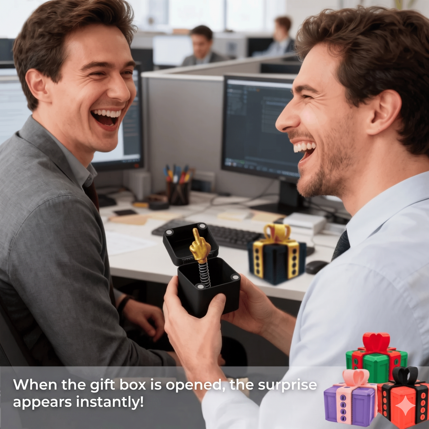 Prank gift box – surprise with a hidden middle finger