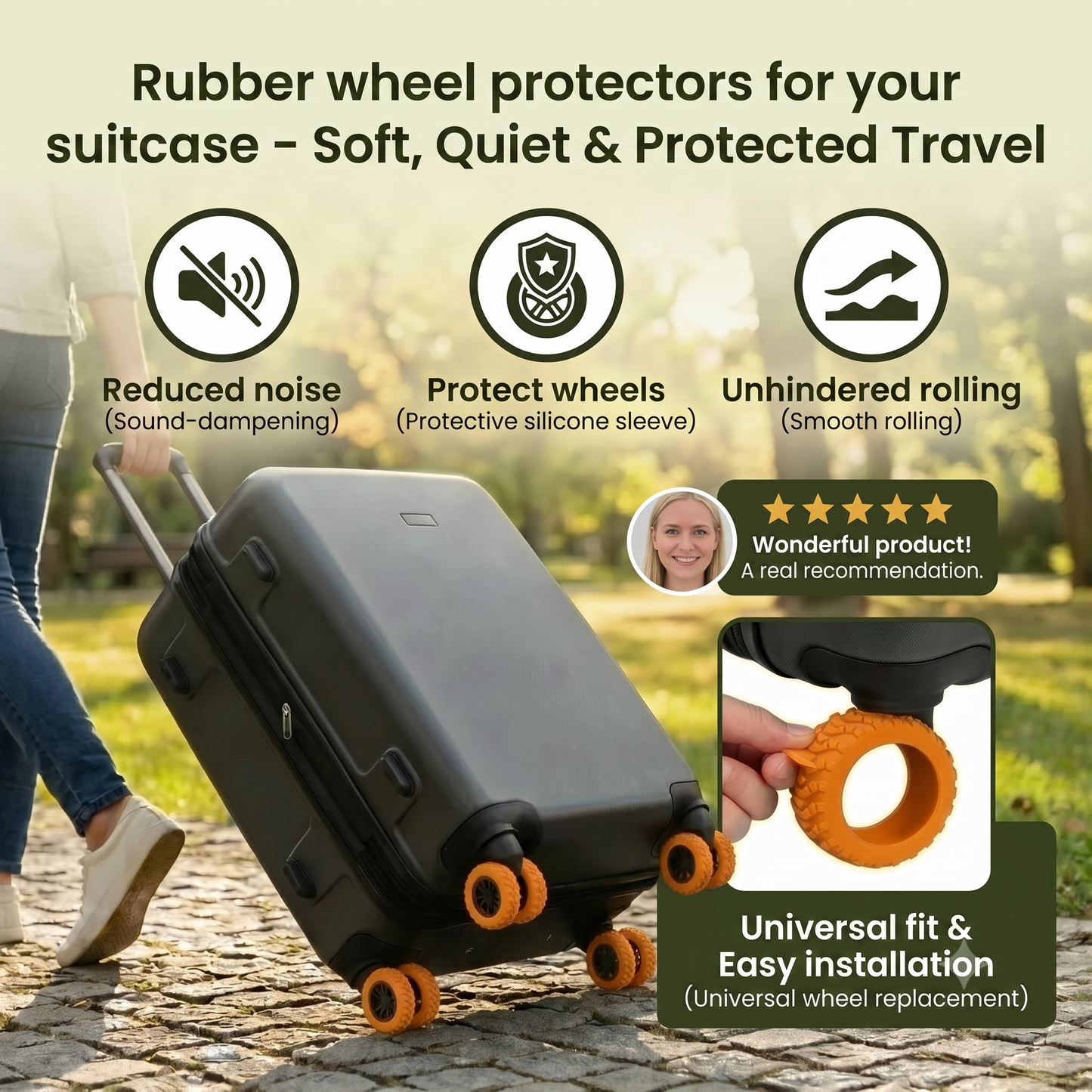 Luggage wheel protectors