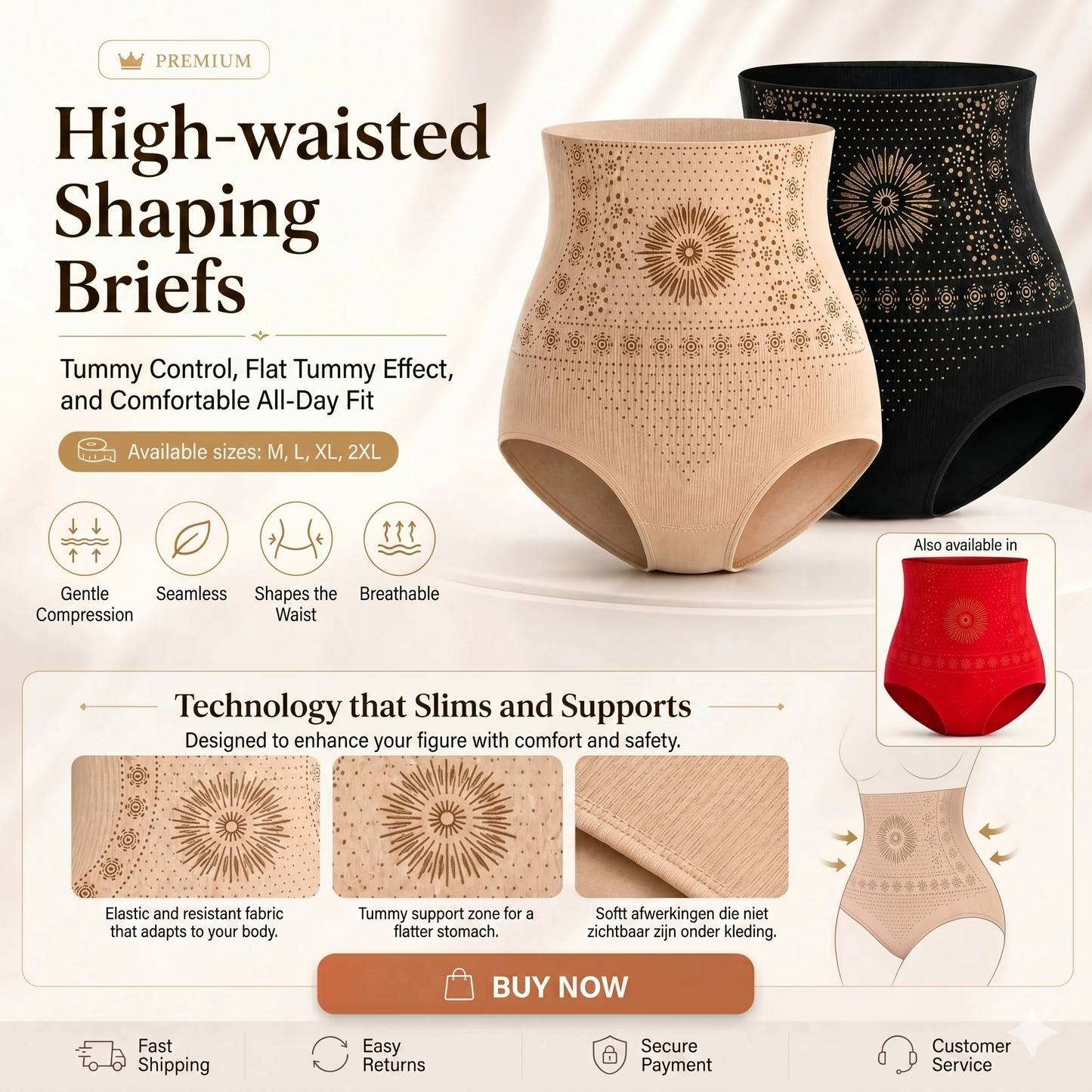 High-waisted shaping shorts