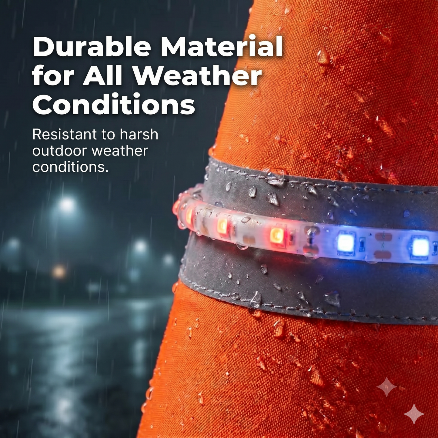 Collapsible reflective traffic cone made of high-quality and water-resistant Oxford fabric