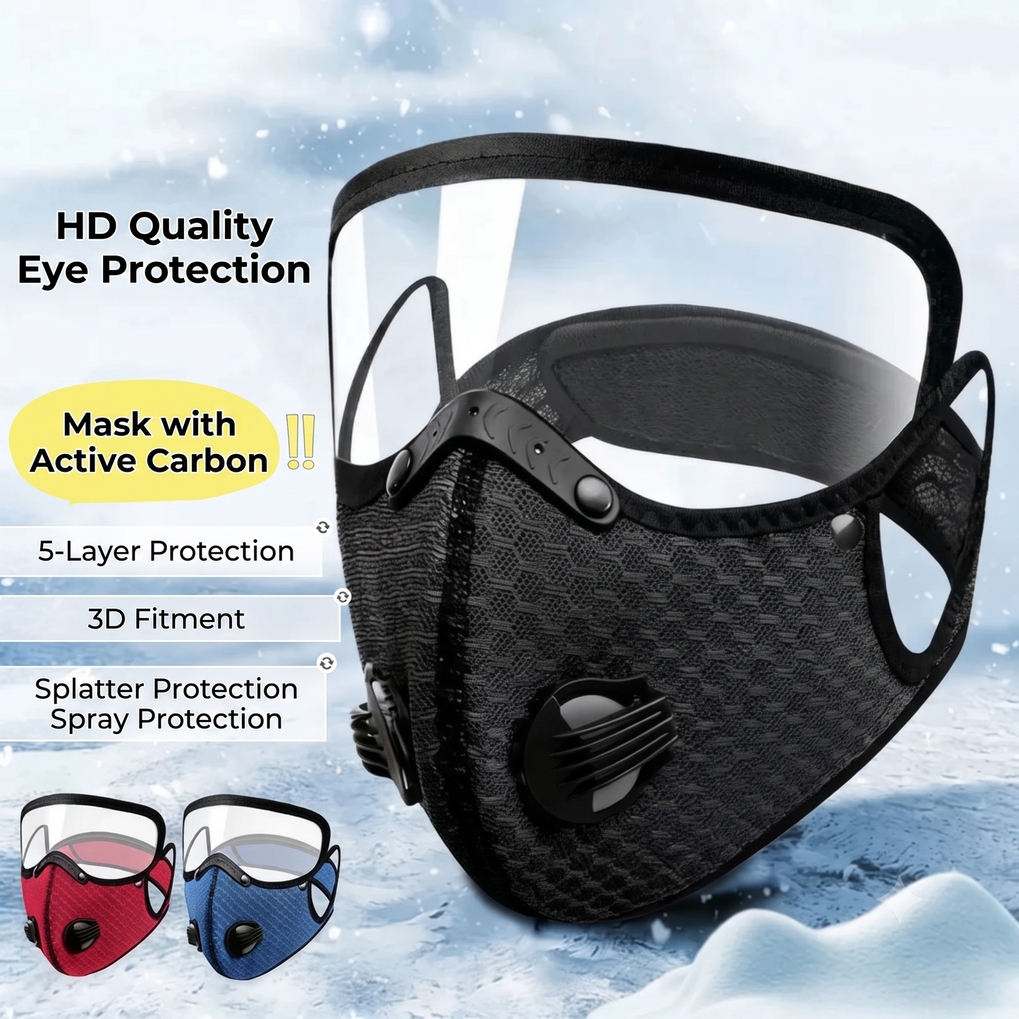 Face mask with carbon filter