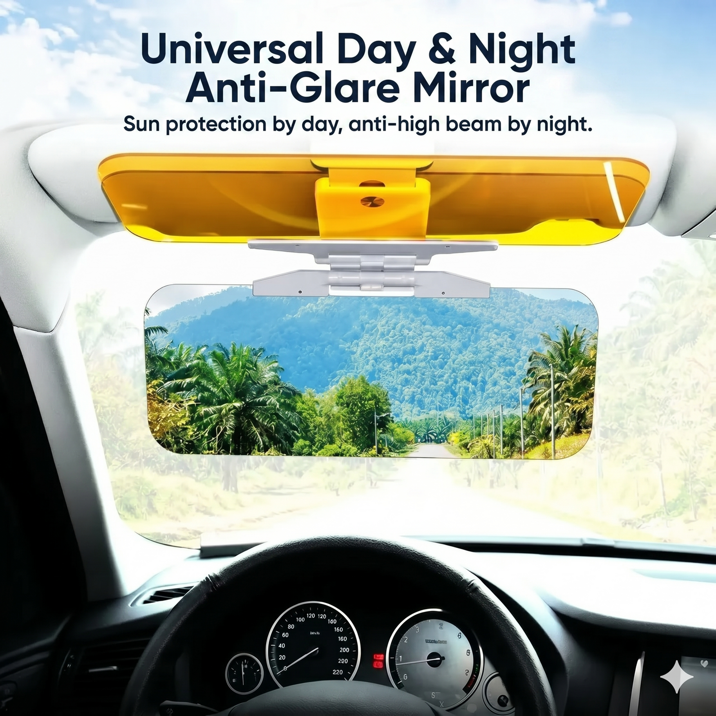 Clip-on anti-glare car visor