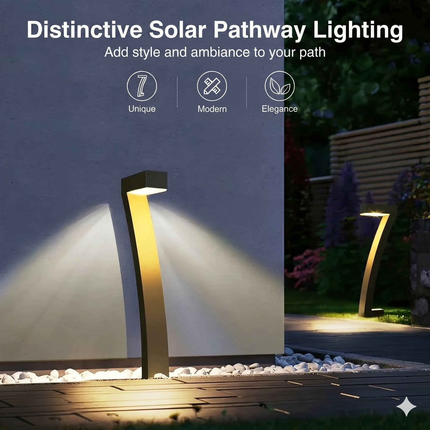 Creative, waterproof solar-powered path lighting