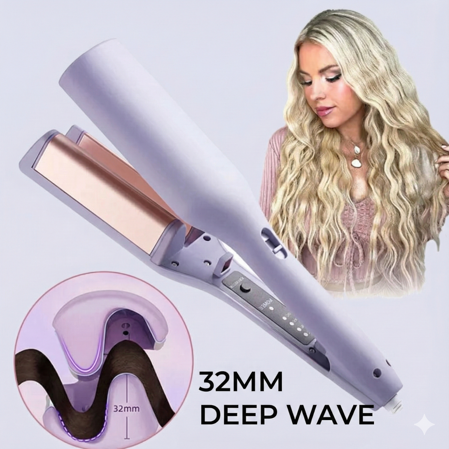 V-shaped wave curling iron