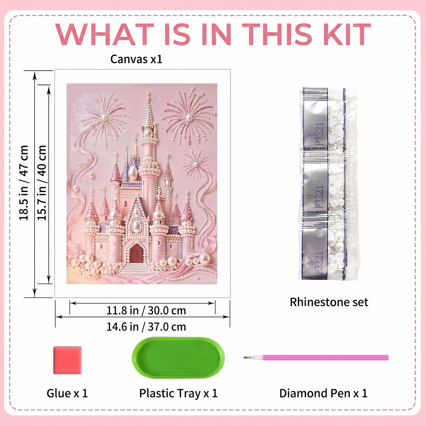Diamond painting set with multiple motifs