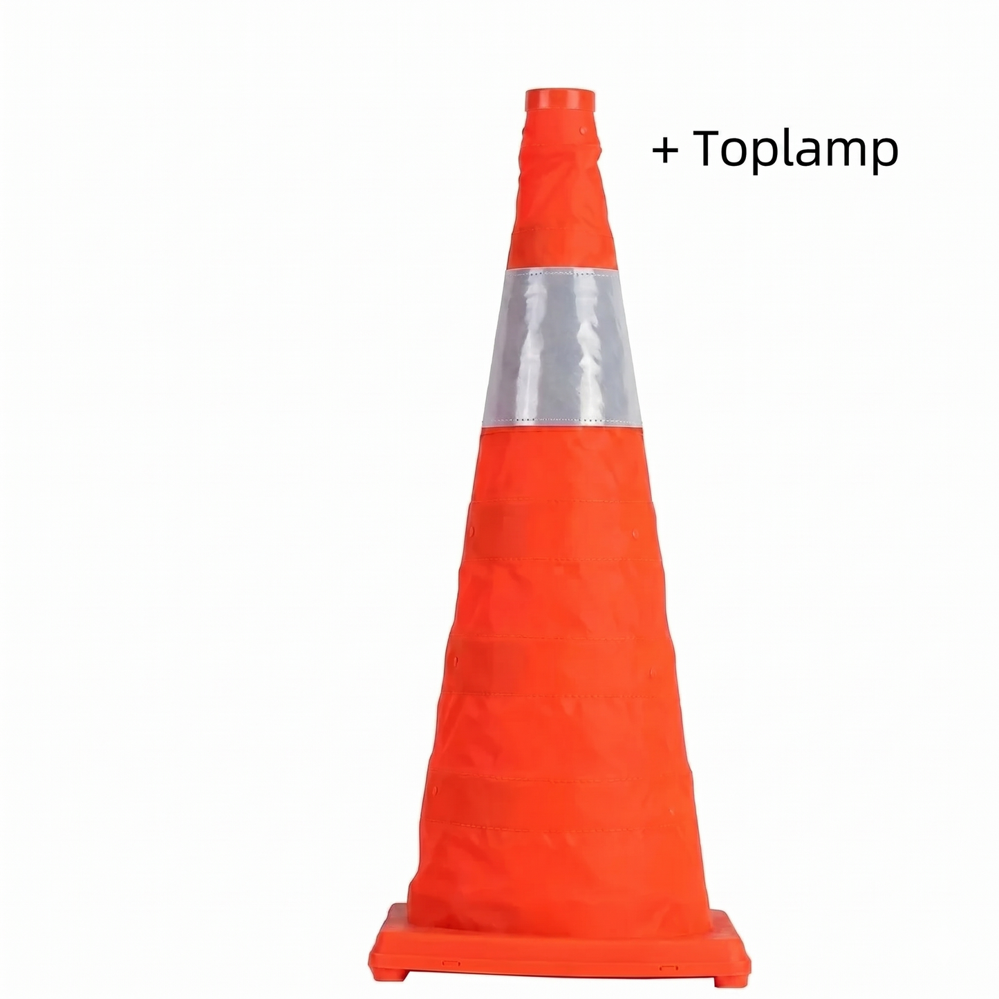 Collapsible reflective traffic cone made of high-quality and water-resistant Oxford fabric