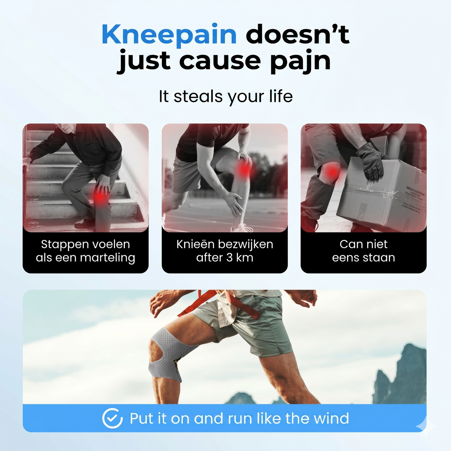 Adjustable knee brace for sports