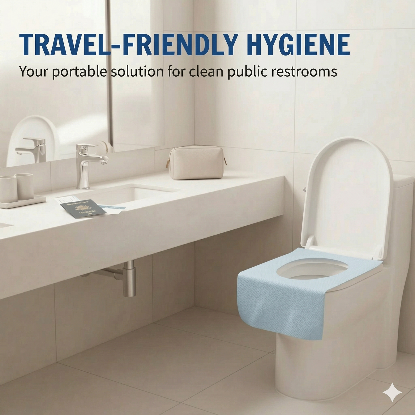 Set of disposable, waterproof toilet seat covers