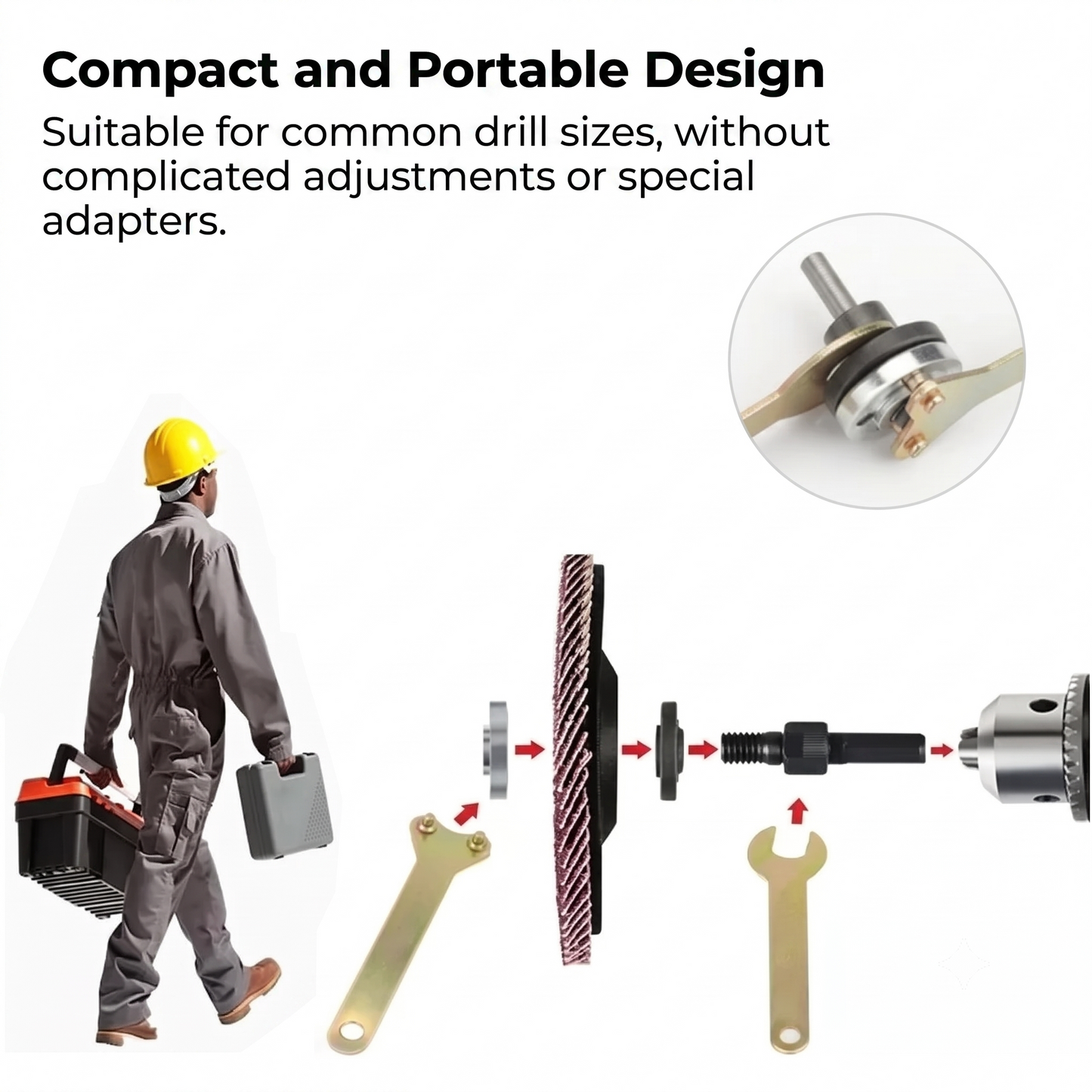 Drill to grinder conversion kit