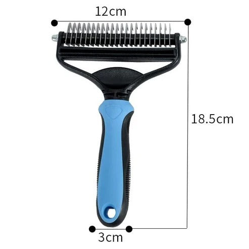 Double-sided pet hair removal brush