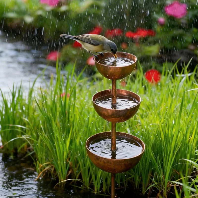 Rustic metal bird feeder