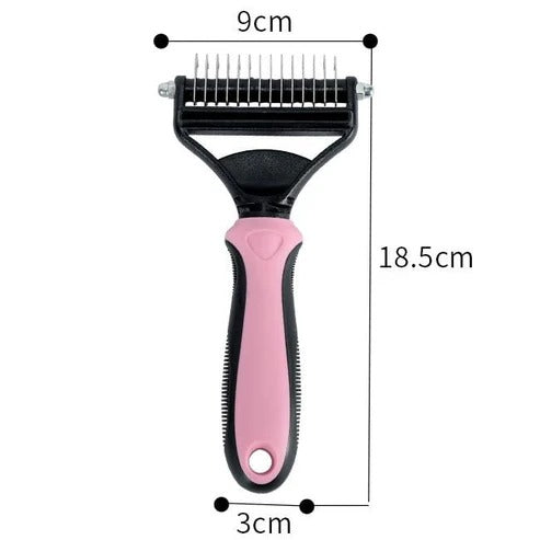 Double-sided pet hair removal brush