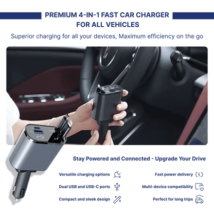 PowerProTM 4-in-1 Car charger Adapter