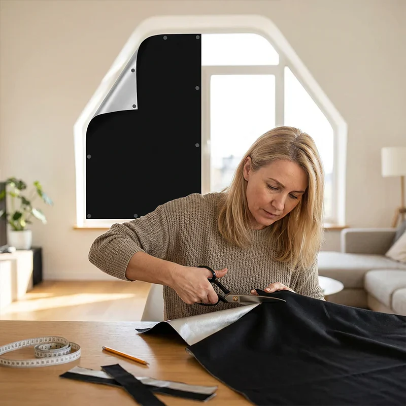 Magnetic blackout curtain – hung up in seconds, reusable time and time again