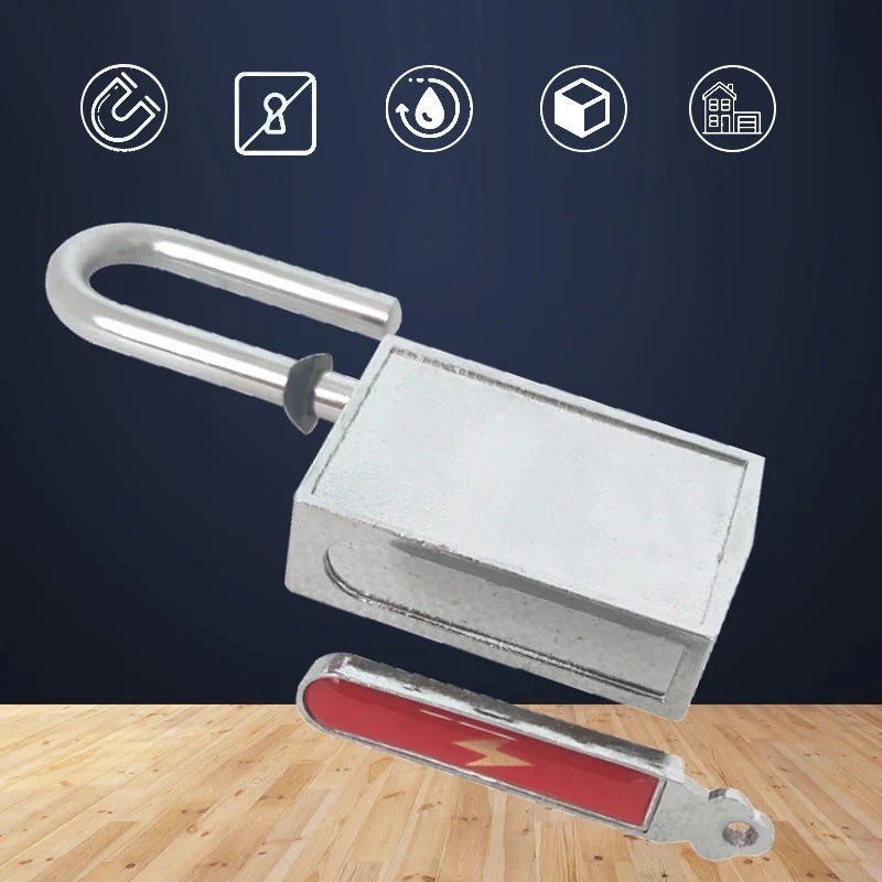 Waterproof magnetic padlock with magnetic strip