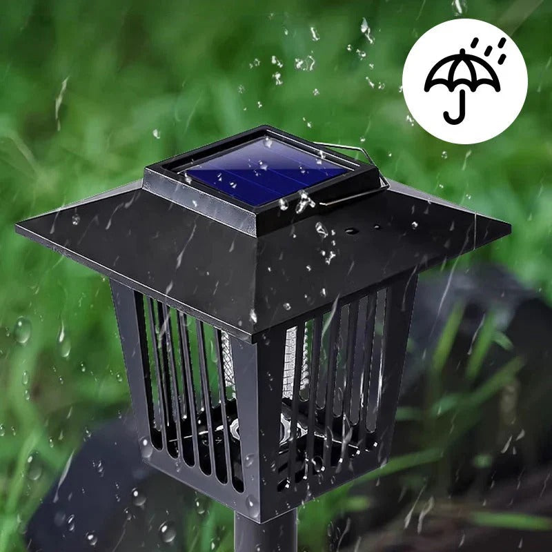 Solar-powered outdoor insect zapper