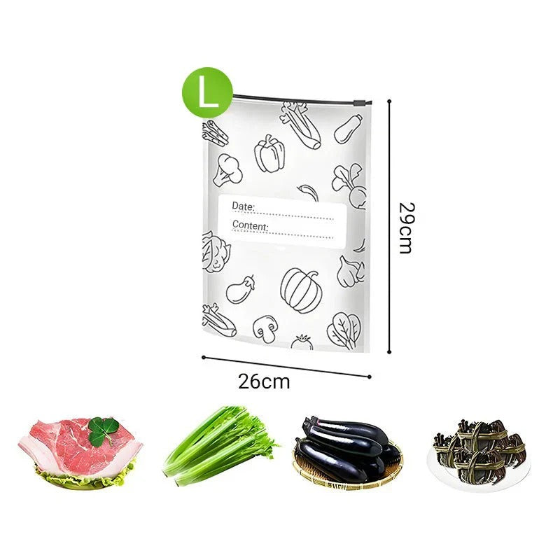 Reusable aluminum foil freshness bags with secure seal – 10 pieces per set