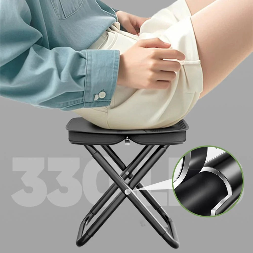Folding stool with carrying bag for on-the-go