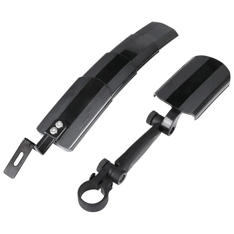 Retractable and adjustable fender set for bicycles